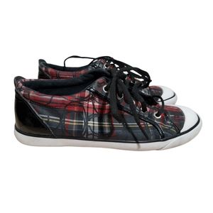 Coach red plaid tartan Barrett sneakers 8.5